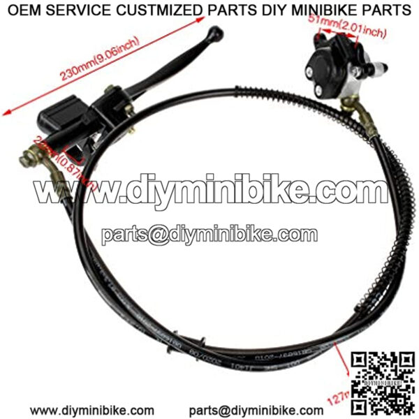 Upgraded Hydraulic Brake Master Cylinder Caliper With Brake Pad Assembly Hose Tube for 97cc 2.8HP Baja Doodlebug Dirtbug DB30 Mini Bike Mini Dirt Bike Mini Moto Parts - Image 4