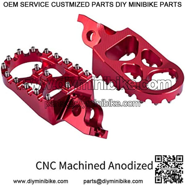 CWide Foot Pegs MX Compatible with CR125/250 02-07, CRF150R 07-19, CRF250R 04-19, CRF250X 04-19, CRF450R 02-19, CRF450RX 17-19, CRF450X 05-19 CRF250L/M 12-18, CRF250RALLY 17-18,Red - Image 2