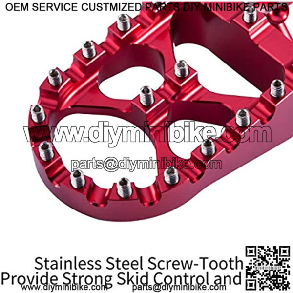 CWide Foot Pegs MX Compatible with CR125/250 02-07, CRF150R 07-19, CRF250R 04-19, CRF250X 04-19, CRF450R 02-19, CRF450RX 17-19, CRF450X 05-19 CRF250L/M 12-18, CRF250RALLY 17-18,Red - Image 4