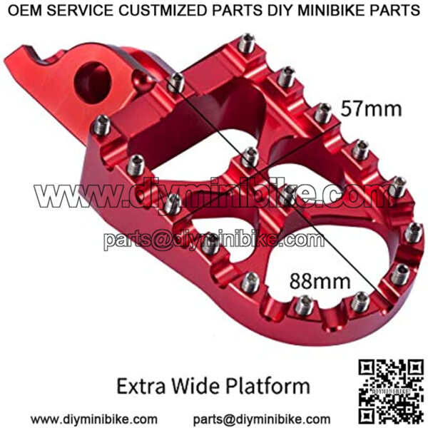 CWide Foot Pegs MX Compatible with CR125/250 02-07, CRF150R 07-19, CRF250R 04-19, CRF250X 04-19, CRF450R 02-19, CRF450RX 17-19, CRF450X 05-19 CRF250L/M 12-18, CRF250RALLY 17-18,Red - Image 5