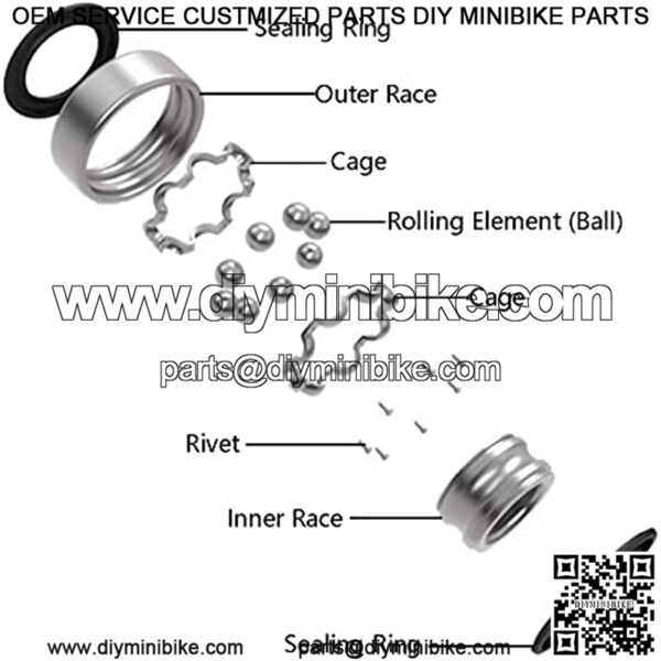 4 Racing Wheel Bearing for Coleman BT200X CT200U Trail CT200UEX, Baja MB165 MB200 Mini Bike, Front and Rear Wheels Bearings Replacement Parts, 6202RS (Pack of 4) - Image 4