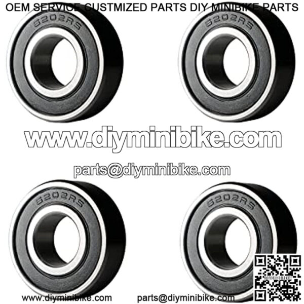 4 Racing Wheel Bearing for Coleman BT200X CT200U Trail CT200UEX, Baja MB165 MB200 Mini Bike, Front and Rear Wheels Bearings Replacement Parts, 6202RS (Pack of 4) - Image 5