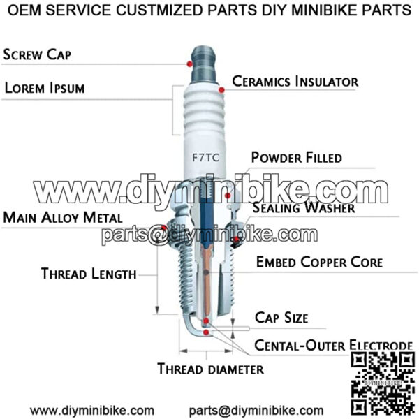 Racing Spark Plug For Coleman CT200U BT200X, Predator 212cc, Baja MB165 MB200 Doodlebug Mini Bike, Honda 4HP-13HP Engine GX160 GX200, Mini Bikes,Go karts, F7TC F7RTC ( Pack of 2 ) - Image 5