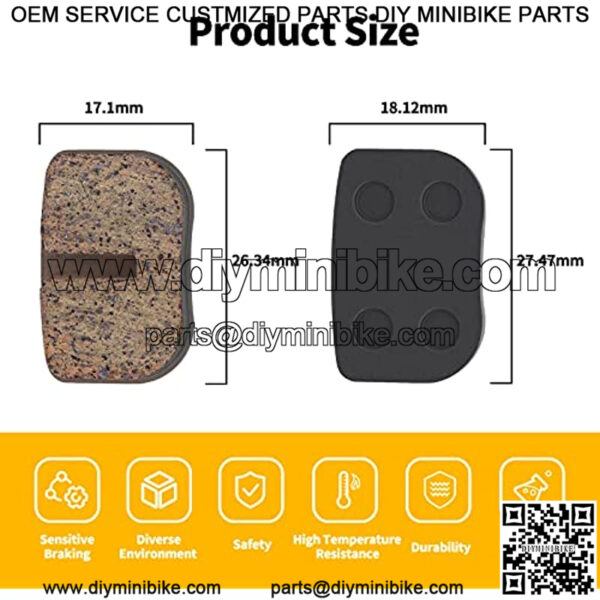 Brake Pads Replace for Motovox MBX10 MBX11 MBX-10 79cc Moto MM-BB80 Baja Racer Dirt Bug Motorsports Doodle Bug Ct100u Mini bike rear brake pad parts (2 PCS) - Image 4