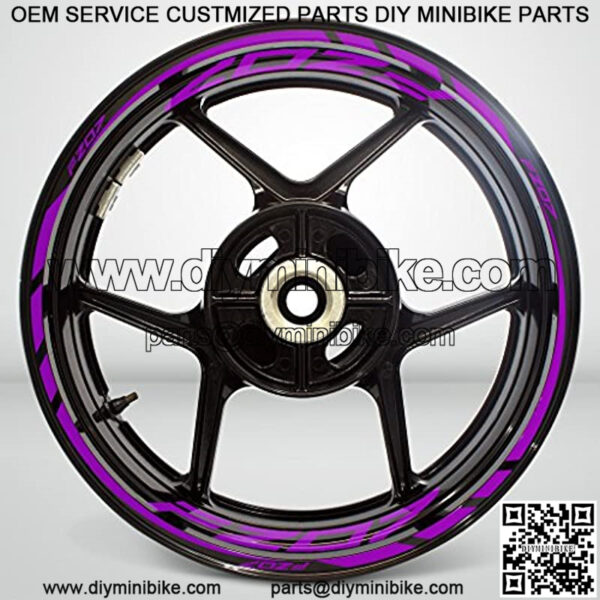 Matte Purple Motorcycle Rim Wheel Decal Accessory Sticker Compatible With Yamaha FZ07 - Image 2