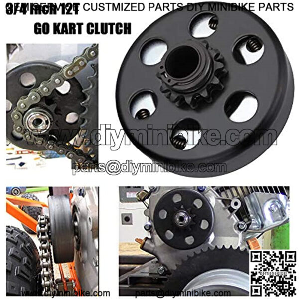 Centrifugal Clutch 3/4" Bore #35 Chain 12 Tooth for Go Karts Mini Bike Replace Parts (12T Centrifugal Clutch with #35 Chain) - Image 2