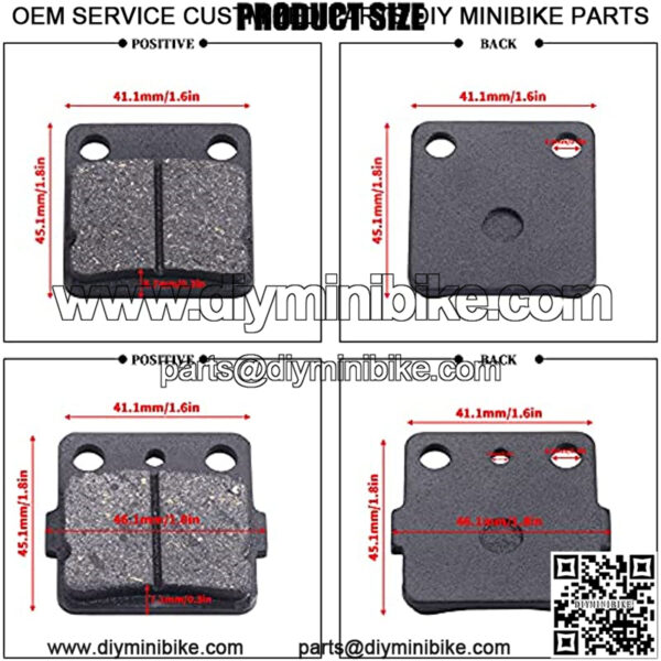 Brake Pads Front/Rear Compatible with Yamah Wolverine 350 Warrior 350 Blaster 200 Banshee 350 Braking for Raptor 125 YFZ350 YFS200 YFM 350 YFS200 YFM125R Kevlar Fiber - Image 2