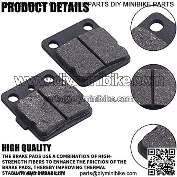 Brake Pads Front/Rear Compatible with Yamah Wolverine 350 Warrior 350 Blaster 200 Banshee 350 Braking for Raptor 125 YFZ350 YFS200 YFM 350 YFS200 YFM125R Kevlar Fiber - Image 3