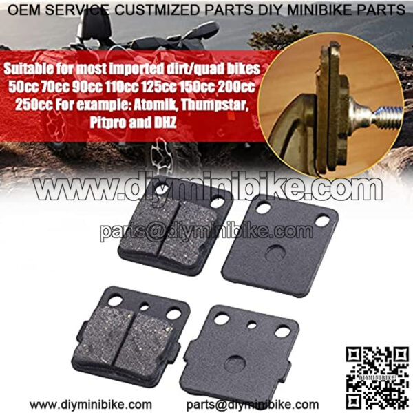 Brake Pads Front/Rear Compatible with Yamah Wolverine 350 Warrior 350 Blaster 200 Banshee 350 Braking for Raptor 125 YFZ350 YFS200 YFM 350 YFS200 YFM125R Kevlar Fiber - Image 4