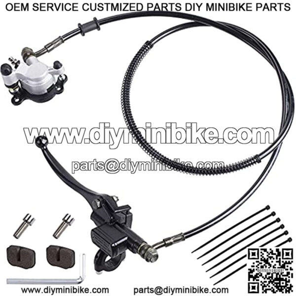 Motor Upgraded Hydraulic Brake System The Left Of The 7/8" Handlebars 50 inch Hose Compatible with Mini Bike Baja Doodlebug DB30 Minibikes Go Karts