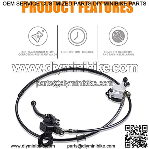 Motor Upgraded Hydraulic Brake System The Left Of The 7/8" Handlebars 50 inch Hose Compatible with Mini Bike Baja Doodlebug DB30 Minibikes Go Karts - Image 4