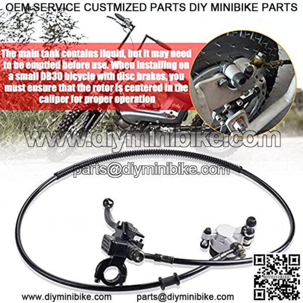 Motor Upgraded Hydraulic Brake System The Left Of The 7/8" Handlebars 50 inch Hose Compatible with Mini Bike Baja Doodlebug DB30 Minibikes Go Karts - Image 5