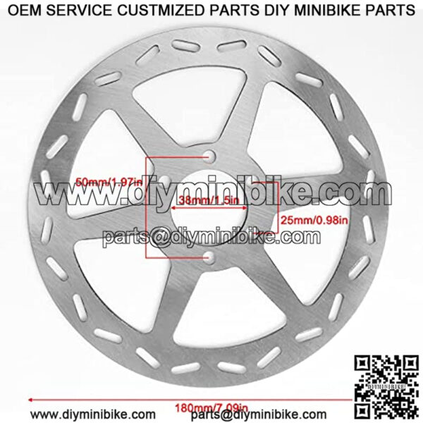 Rear Brake Disc Rotor with Pads for Baja Doodle Bug DB30 Blitz Monster Moto Motovox Mbx10 MBX11 80cc CT100U Trail 100 CC100X CK100 RT100 Trailmaster Hensim Mini Bike Go Kart TAOTAO ATD80A Parts - Image 5