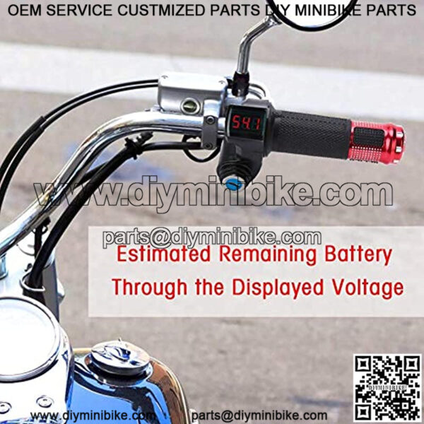 Throttle Grip Handlebar, Universal Throttle Control Grips Cover with LED Display 3 Gears Speed Switch and Power Key Locker Accelerator for Electric Bike Scooter Tricycle (Red) - Image 5