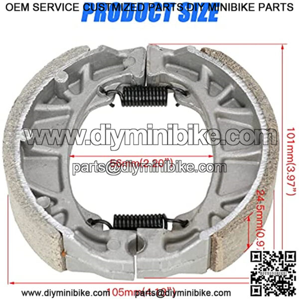 172mm 67 inch Rear Drum Brake Cable Line 105mm Brake Shoes Assembly for Coleman CT200U CT200U-EX BT200X Baja Warrior Heat MB165 MB200 Massimo 196cc 5.5hp 6.5hp Motor Mini Bike ATV Scooter Parts - Image 3