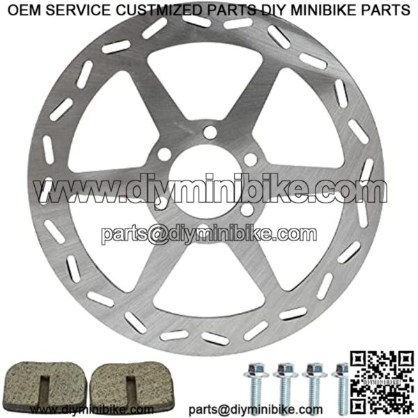 180mm Rear Brake Disc Rotor with Pads for Baja Doodle Bug DB30 Blitz Mega Moto Motovox Mbx10 MBX11 CT100U Trail 100 CC100X CK100 97cc 98cc Moto Trailmaster Hensim Mini Bike Go Kart Parts