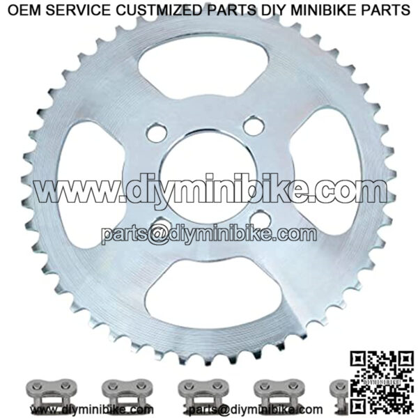 2" Bore 4 Hole 48 Tooth #40/41/420 Chain Rear Wheel Drive Sprocket with Master Link for Mini Bike Go Kart Parts