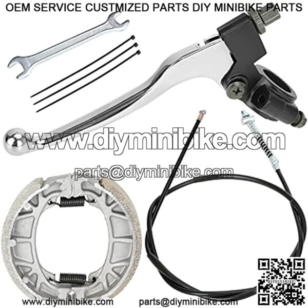 22mm Left Handle Brake Lever 172cm 67 inch Rear Drum Brake Cable 105mm Brake Shoes Assembly for Coleman CT200U CT200U-EX BT200X Baja Warrior Heat MB165 MB200 Massimo 196cc Motor Mini Bike Parts