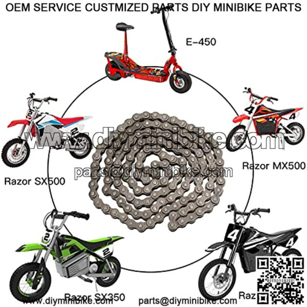 25H Drive Chain 138 Links for 33cc 47cc 49cc 2-Stroke Razor SX350 SX500 MX500 MX650 Cobra Cagllari CAG Goped Mini Chopper Dirt Super Pocket Bike ATV Quad Electric Scooter Kid Mini Moto Parts - Image 2