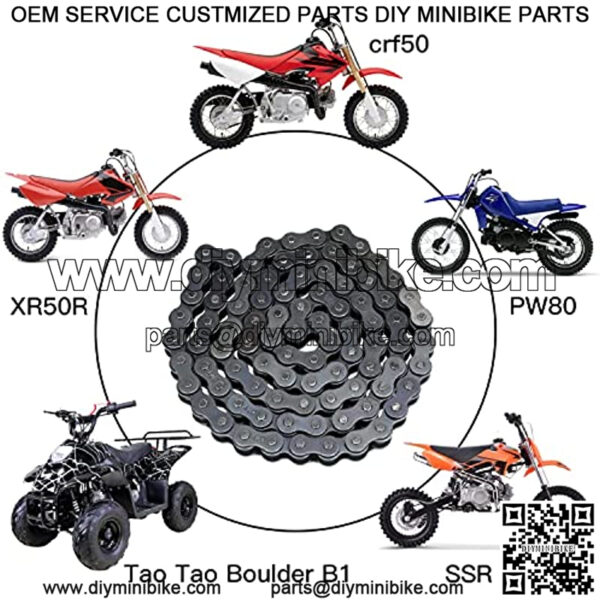 420 Drive Chain 102 Link Heavy Duty for 50cc 70cc 90cc 110cc 125cc CRF50 XR50 PW80 SSR NST SDG Tao Tao Coolster Kazuma Baja Ice Bear Lifan Kayo Dirt Pit Bike ATV Quad Go Kart 4 Wheeler Parts - Image 3