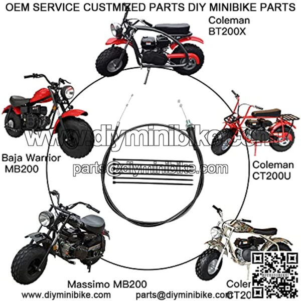 50 inch Throttle Cable for 79cc 80cc 97cc 196cc 200cc 212cc 6.5hp Coleman CT200U CT200U-EX BT200X Baja Warrior MB165 MB200 Doodle Bug DB30 Hensim Massimo Falcon Monster Moto Motovox Mini Bike - Image 2