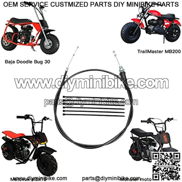 50 inch Throttle Cable for 79cc 80cc 97cc 196cc 200cc 212cc 6.5hp Coleman CT200U CT200U-EX BT200X Baja Warrior MB165 MB200 Doodle Bug DB30 Hensim Massimo Falcon Monster Moto Motovox Mini Bike - Image 3