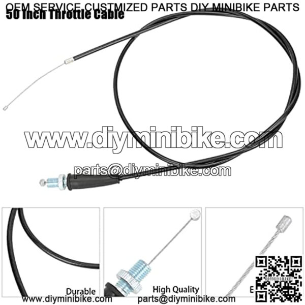 50 inch Throttle Cable for 79cc 80cc 97cc 196cc 200cc 212cc 6.5hp Coleman CT200U CT200U-EX BT200X Baja Warrior MB165 MB200 Doodle Bug DB30 Hensim Massimo Falcon Monster Moto Motovox Mini Bike - Image 5