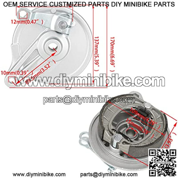 Rear Drum Brake Cover Shoe Assembly for Coleman BT200X CT200U Trail 200 CT200U-EX CT200U-A CT200U-AC 196cc 6.5 hp Powersports Mini Bike Parts - Image 3