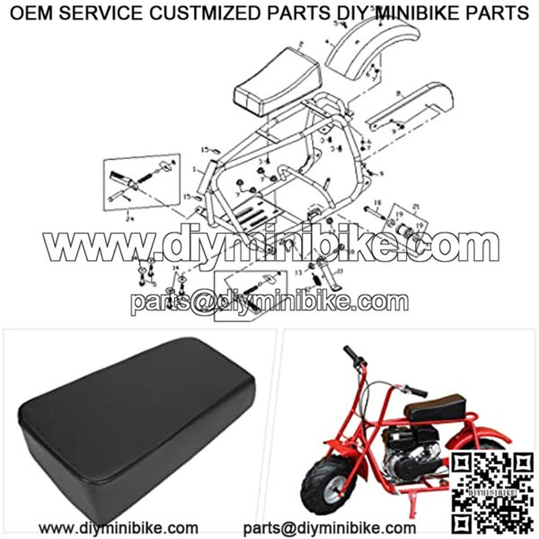 Seat for Coleman CT100U Trail 100cc 3.0HP Powersports Mini Bike Motor Black Parts - Image 2