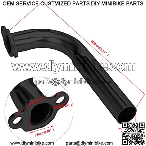 Upgraded Header Exhaust Pipe Heat Shield Tape for Hemi Predator 212cc GX160 GX200 Coleman CT200U BT200X KT196 Baja Massimo MB200 Hammerhead 196cc 6.5hp Mini Bike Go Kart Small Engine Black Part - Image 3