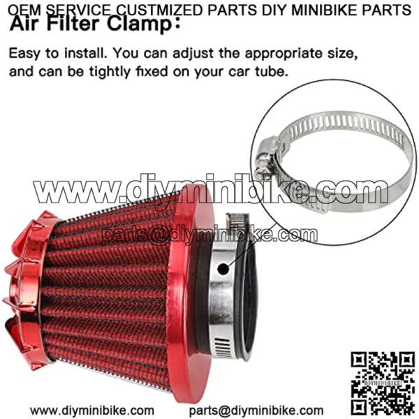 VM22 Carburetor Carb Air Filter Intake Pipe Mainfold Kit for Non Hemi Predator 212cc Engine Coleman CT200U CT200U-EX GX160 GX200 196cc 6.5HP Baja Warrior Heat MB165 MB200 Mini Bike Go Kart Red - Image 4