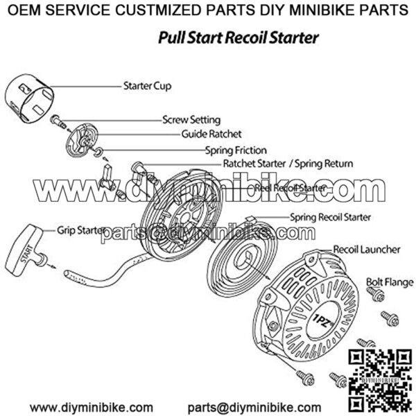 BA5-W02 Pull Recoil Starter Start for 196cc BT200X CT200U Trail CT200U-EX Mini Bike MBX20 TrailMaster MB200 Predator 212cc Baja Hammerhead 80T Go kart - Image 3