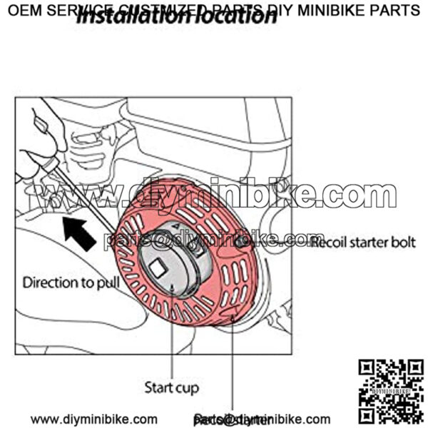 BA5-W02 Pull Recoil Starter Start for 196cc BT200X CT200U Trail CT200U-EX Mini Bike MBX20 TrailMaster MB200 Predator 212cc Baja Hammerhead 80T Go kart - Image 4