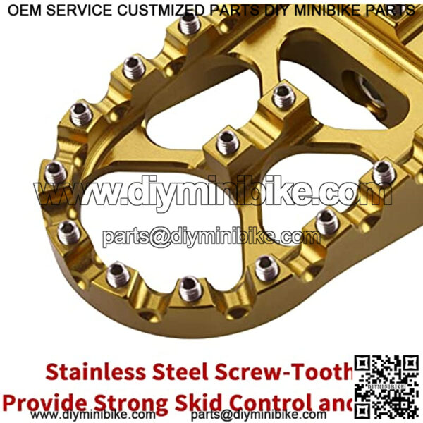 360?? Roating Foot Pegs CNC Wide footpeg MX Bobber & Chopper Style Compatible with harley Dyna Sportster Fatboy Iron 883, Motorcycle Footpegs Gold - Image 3