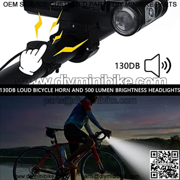 5 in 1 Bike Lights 3500mAh Front Headlight with Bike Phone Mount USB Rechargeable Waterproof Bright Bicycle Lights with Power Bank,Horn,Fog Light for Night Riding - Image 4