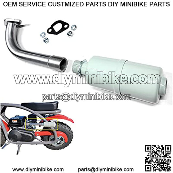 Exhaust with Muffler for: BT200x Mini Bike.