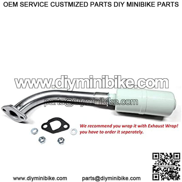 Exhaust with Muffler for: BT200x Mini Bike. - Image 2