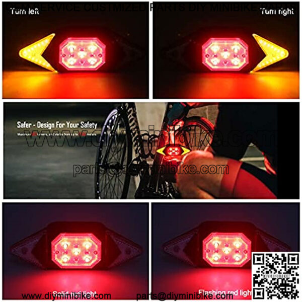 Best Bike Turn Signals Rechargeable Rear Bicycle Light Smart Wireless Remote Control Luces para Bicicleta Waterproof 2022 Brightest Bike Indicators fit Handlebars, Saddle Rears, Cargo Carrier - Image 2