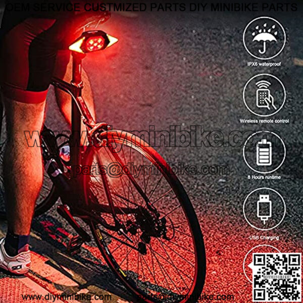 Best Bike Turn Signals Rechargeable Rear Bicycle Light Smart Wireless Remote Control Luces para Bicicleta Waterproof 2022 Brightest Bike Indicators fit Handlebars, Saddle Rears, Cargo Carrier - Image 5