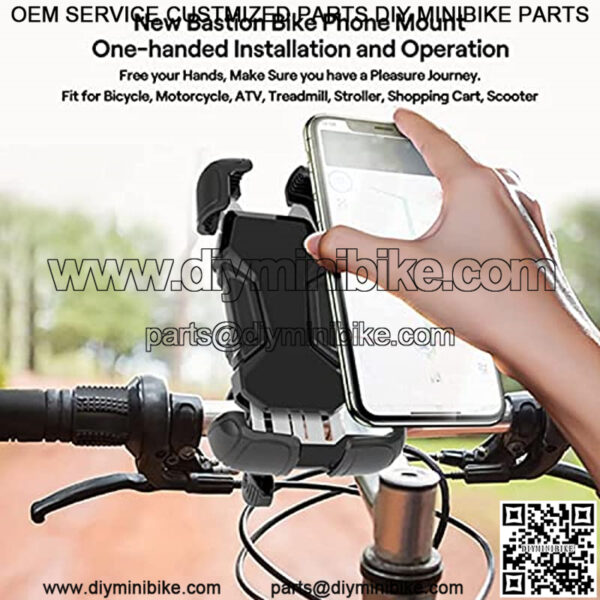 Bicycle Phone Holder, Suitable for Motorcycle, Mountain Bike, Classic Bike, etc., 360?? Universal Adjustable Phone Holder, Compatible with Phone Devices Such as iPhone and Android - Image 2