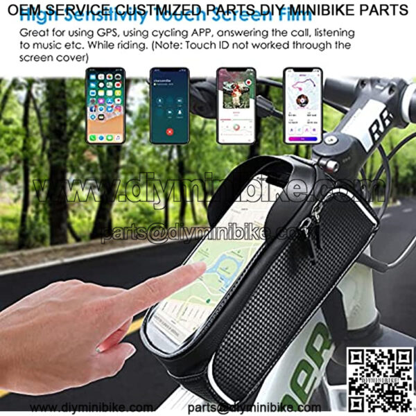 Bike Phone Front Frame Bag, Waterproof Bike Phone Mount Bag, Bicycle Bag Bike Accessories for Adult Bikes, Cycling Pouch Compatible with iPhone 11 XS Max XR Fit 6.5?? - Image 4