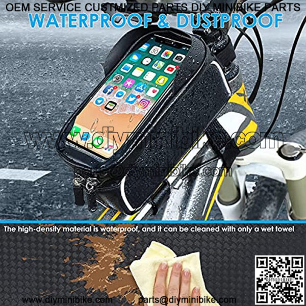 Bike Phone Front Frame Bag, Waterproof Bike Phone Mount Bag, Bicycle Bag Bike Accessories for Adult Bikes, Cycling Pouch Compatible with iPhone 11 XS Max XR Fit 6.5?? - Image 5