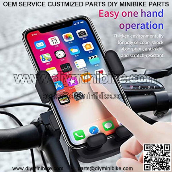 Bike Phone Mount, Motorcycle Phone Holder, Oture 360?? Rotation Anti Shake Phone Clamp for Bicycle Motorcycle Handlebar, for Smartphone iPhone 13/12 Pro Max Galaxy and 4.7"-7.1" Cellphone - Image 5