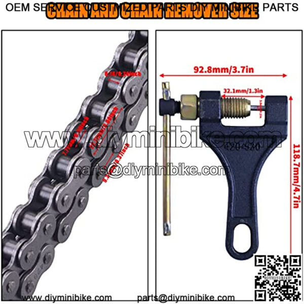 420 Jackshaft Chain 42Link+ Chain Breaker, fit for BT200X CT200U Trail 200 CT200U-EX Baja TrailMaster Warrior Heat MASSIMO MB165 MB200 196cc 6.5hp Powersports Mini Bike Part - Image 3