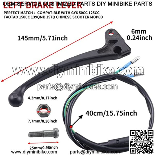 Left Brake Lever fit for GY6 50cc 125cc 150cc 139QMB 157Q Roketa Jonway Taotao Chinese Scooter Moped Parts - Image 2