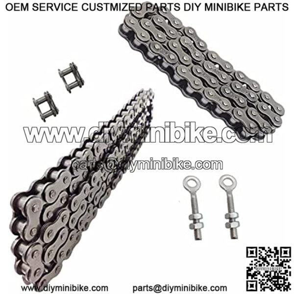 Mini Bike 420 Chain Fit Ct200u Ct200u-ex Bt200x Accessories Front and Rear Drive Chains Chain Adjuste(42 Link+90 Link)