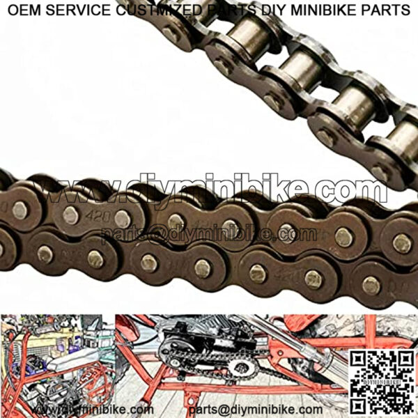 Mini Bike 420 Chain Fit Ct200u Ct200u-ex Bt200x Accessories Front and Rear Drive Chains Chain Adjuste(42 Link+90 Link) - Image 5