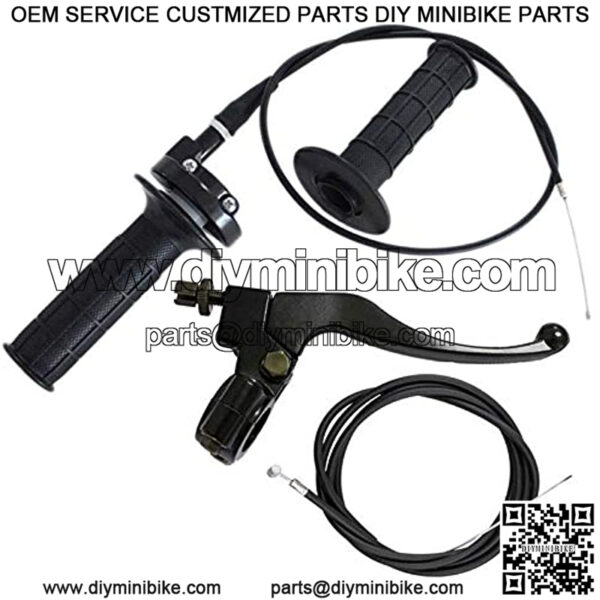 Throttle Handle,Right Brake Lever and Handle,Brake Cable and Throttle Cable, for XR80 XR100 CRF70 CRF80 CRF100 Pit Dirt Motor Bike,Baja Mini Bike,Mb165 Mb200 196cc 200cc 5.5hp 6.5hp Doodlebug Bike