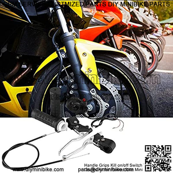 Throttle Brake Levers for Pocket Bike Mini Motorcycle,ABS + Aluminum AlloyHandle Grips Kill on/Off Switch Throttle Brake Levers Kit - Image 4