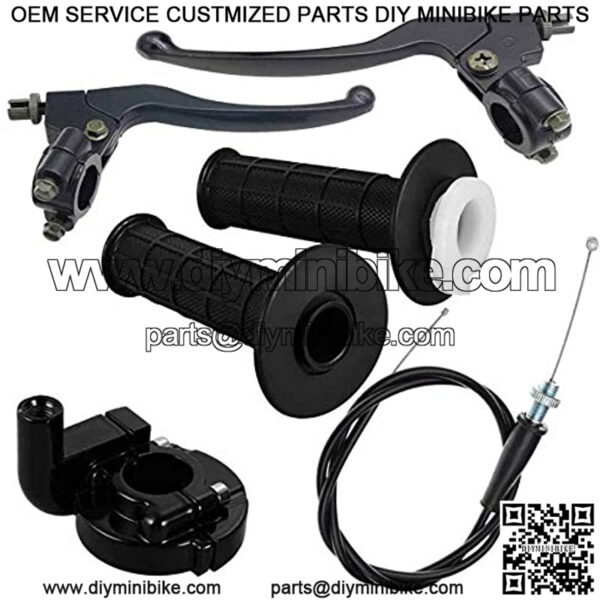 Handle Bar Throttle Grips Grip Cable+Left Right 7/8" Clutch Brake Handle Levers Perch for Mini Mb165 Mb200 5.5/6.5hp 196cc 200cc Doodlebug Bike